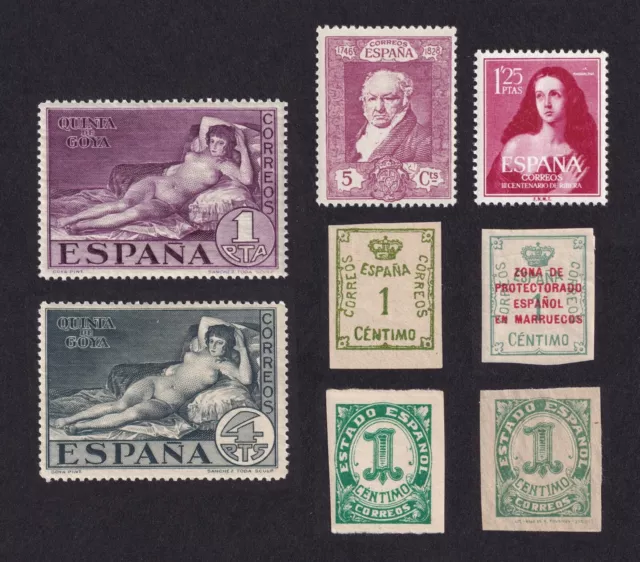 SPAIN: Lot of 8 Unused Stamps 1920-54
