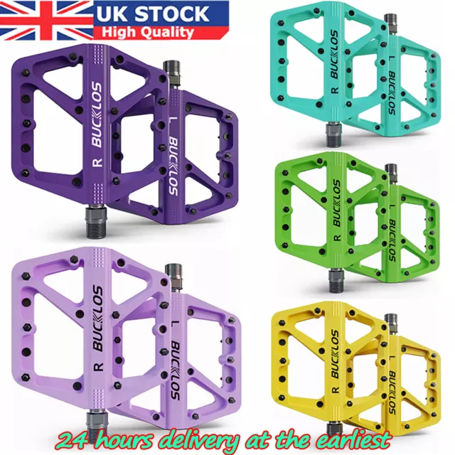 Bicycle Mountain Mtb Bmx Bike Cycling Bearing Nylon Flat-Platfrom Pedals 9/16”