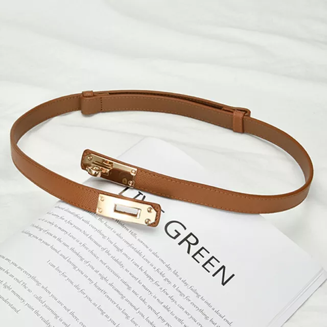 Leather Thin Belt Women's Fashion Casual Accessories Girdle With Metal Buckle Sp