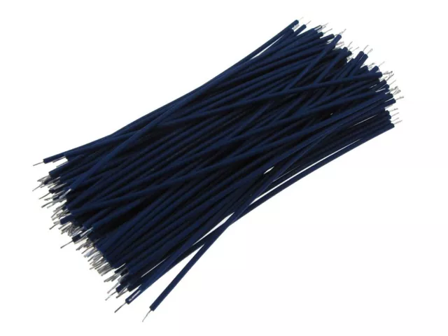 【6CM】 30AWG Standard Jumper Wire Pre-cut Pre-soldered - Blue - Pack of 100