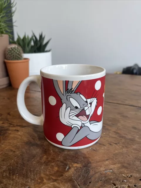 Rare Bugs Bunny Warner Bros 1996  Coffee Mug Vintage Red And White