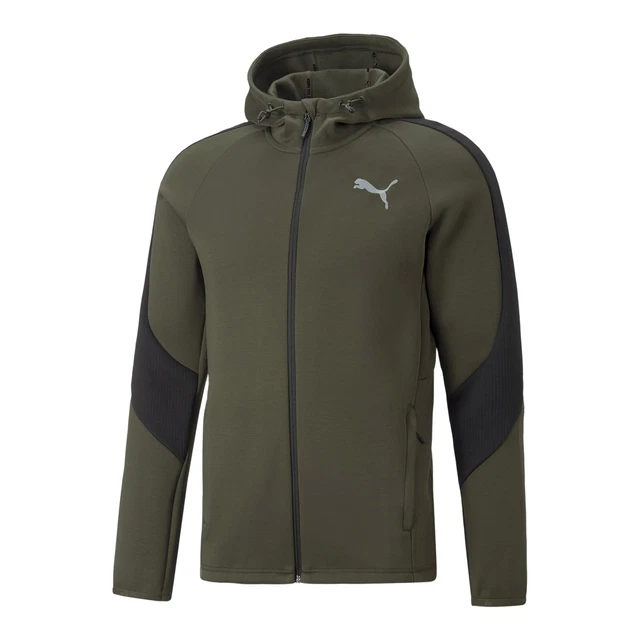 Puma Felpa da Uomo con Cappuccio e Zip Evostripe Verde Codice 849915-70 - 9M
