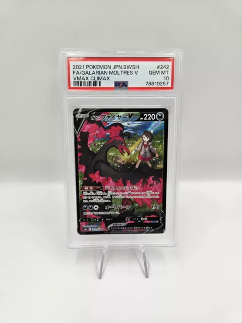 PSA 10 EDELSTEINE NEUWERTIG - Galarian Moltres V 242/184 CSR japanisch VMAX CLIMAX s8b Gloria