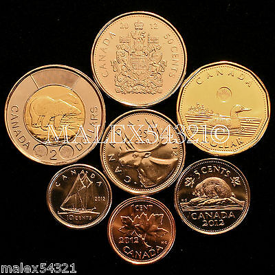 🇨🇦​Canada 2012 Complete Coin Set 1 Cent To 2 Dollars Uncirculated (8 Coins)