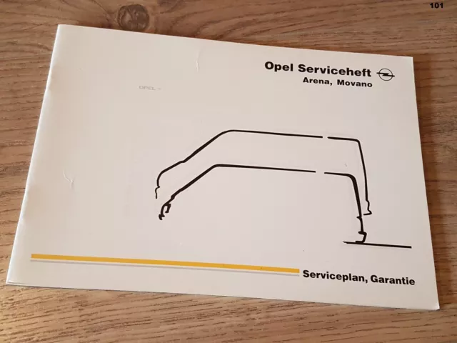 NUOVO libretto assegni Opel libretto di servizio ARENA MOVANO del 07/2000 bianco vuoto