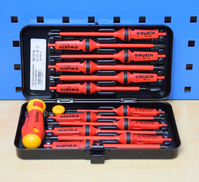 WÜRTH ZEBRA VDE Screwdriver Set Shrdrh 14teilig Ph Pz Tx Slotted