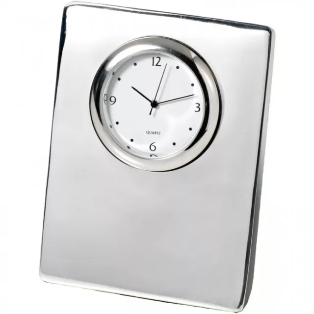 LADIES SILVER PLATED DESK BEDSIDE ALARM CLOCK High Quality Amazing Value Gift