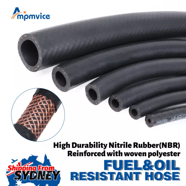 Black Oil Fuel Line Nitrile Rubber Hose ATV Golf Motorcycle Gasoline Resistant