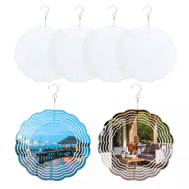6 Pcs Sublimation Wind Spinners, 8 Inch Diameter 3D Circle