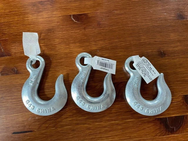 Chain Slip Hook 5/16" Campbell T9101524  Zinc Plate WLL 1769 Lb ~LOT of 3
