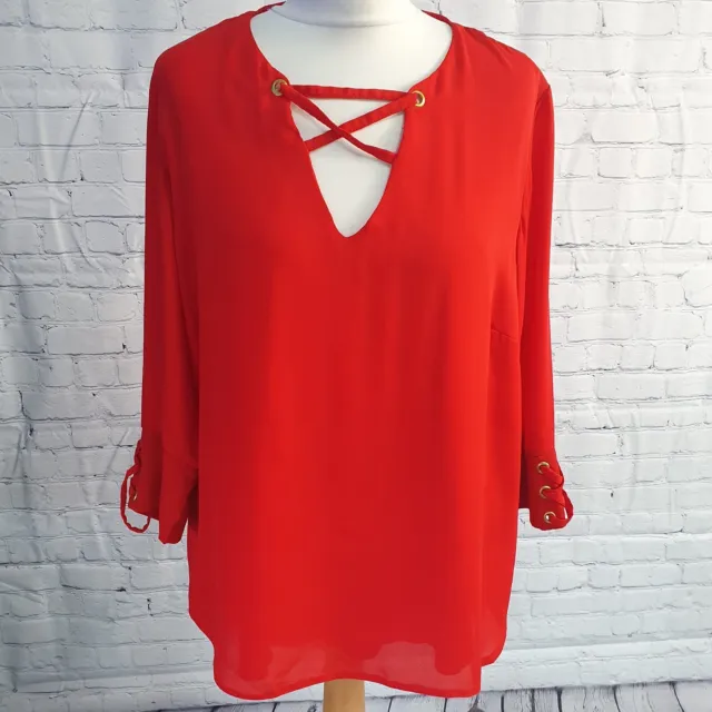Select Red long sleeve Blouse Womens Size 16 (IT04)
