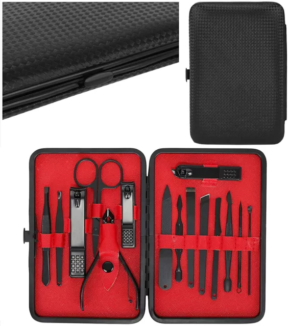 Set Manicure E Pedicure Da Viaggio 16 Pz Mani Piedi Taglia Unghie Lima Forbice