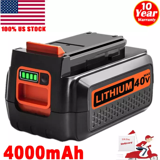 40V Lithium Battery For Black & Decker 40 Volt Max LBXR36 LBX2040 LSW36 4.0Ah US