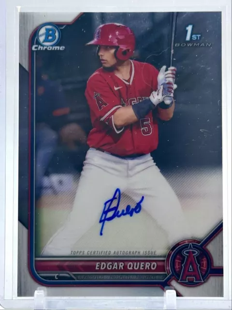 Edgar Quero 2022 Bowman Chrome 1St Baseball Autograph Angels Auto Q1725