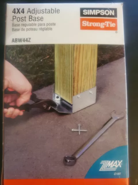 Adjustable Post Base ABW44Z Simpson Strong Tie 4 x 4 4" 1" heavy duty 4x4