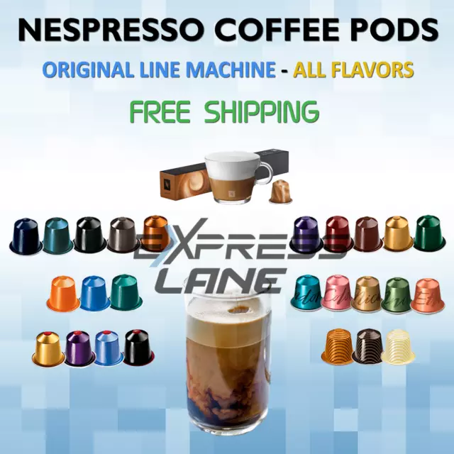 Coffee Nespresso Original Line 50 Pods (5 Sleeves) Espresso ALL FLAVORS - FRESH