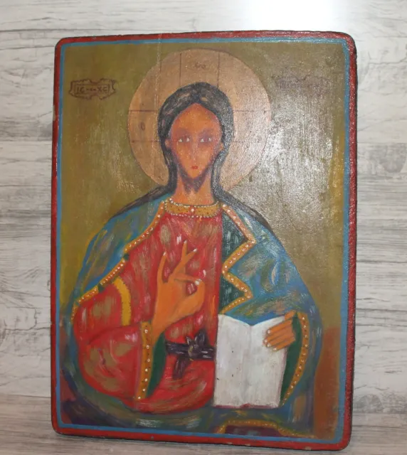 Icono Ortodoxo Vintage Pintado a Mano