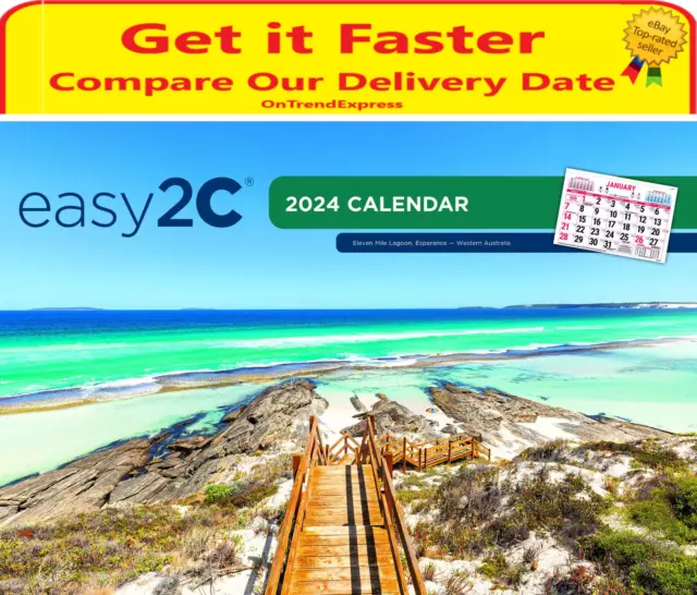 2 x Allen's EsE-2C Calendar 2024 - Easy to See A4 Wall Calendar Big Print EsE 2C