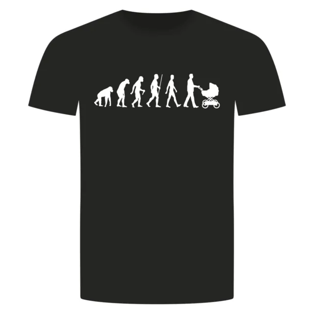 Evolution Kinderwagen T-Shirt - Papa Vater Kind Familie Tochter Sohn