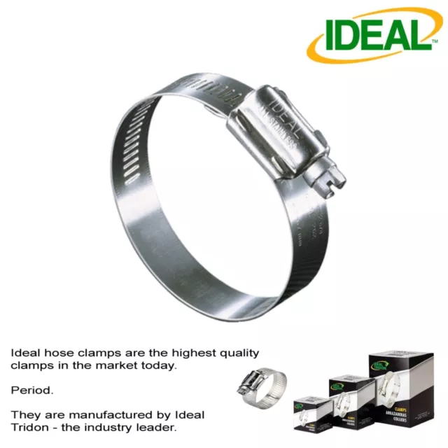 IDEAL Box of 10 Tridon Hose Clamps Size #20 / 19 - 44mm 3/4 - 1-3/4"