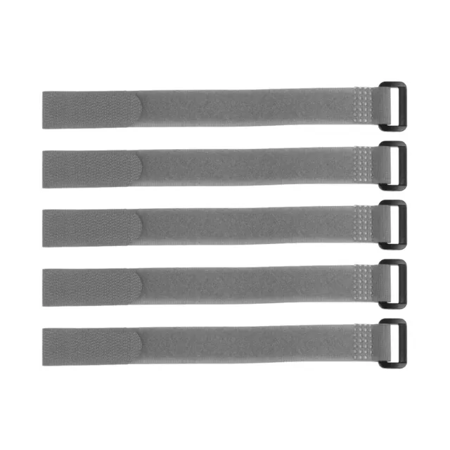 5pcs Hook and Loop Straps, 3/4-inch x 16-inch Securing Straps Cable Tie (Gray)