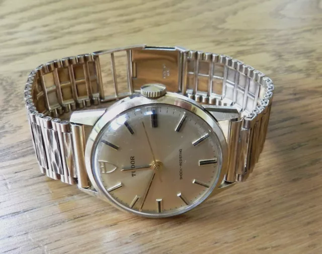 9ct Solid Gold Tudor Rolex Watch on 9ct Solid Gold Bracelet