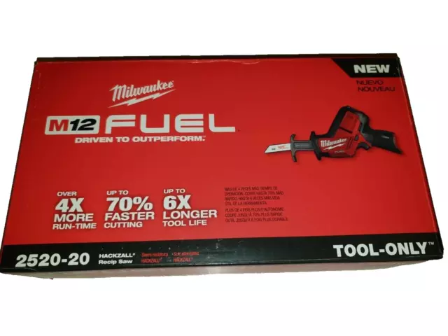 Milwaukee 2520-20 M12v FUEL HACKZALL Reciprocating Saw - New Tool Only