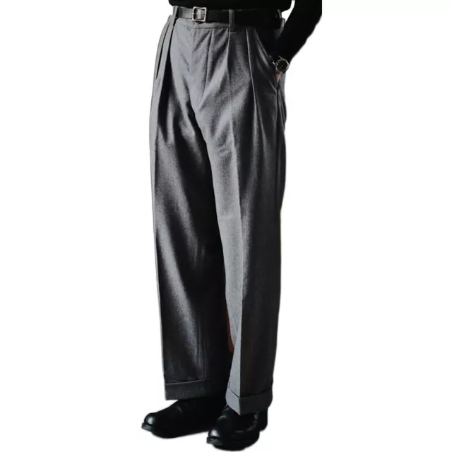 Men Herringbone Tweed Trousers Wool Blend Retro Green Suit Pants Slim Casual