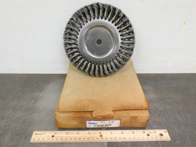 Weiler Wheel Brush 08145  8″ Wheel Dia, Knotted  Fits 5/8" Shaft 6000 RPM .016
