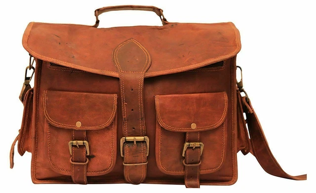 Neuf Homme Véritable Cuir Vintage Marron Messager Épaule Ordinateur Portable Sac