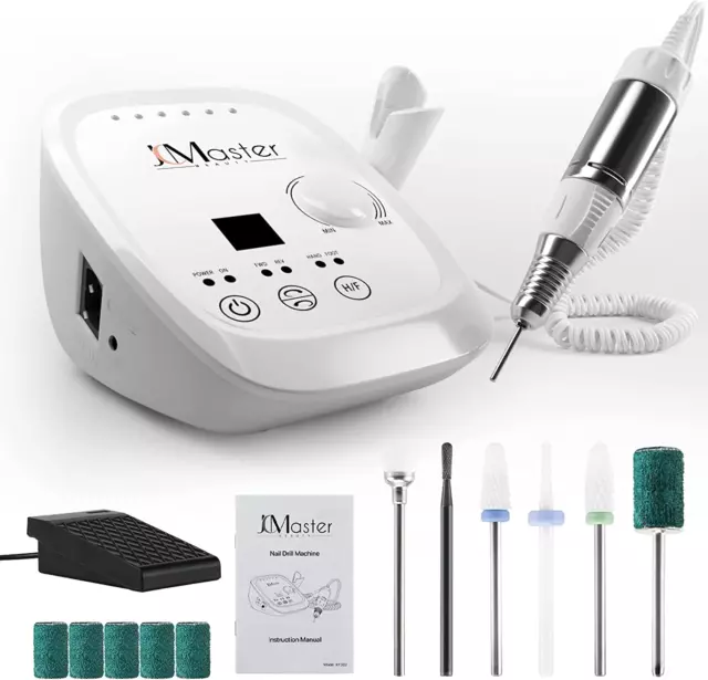 Fresa per Unghie,  Professionale Manicure E Pedicure Kit Con Pedale, 35000 RPM,