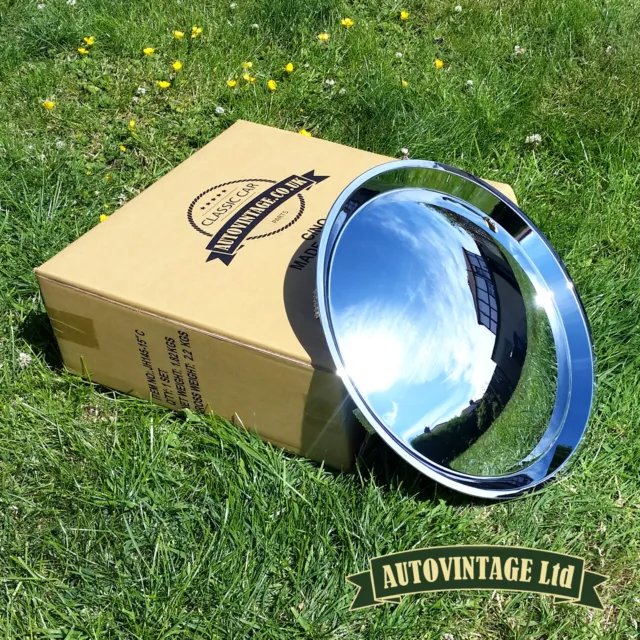 15" Wheel Trims Baby Moon CHROME Hub Caps Full Covers Hubcaps SET OF 4