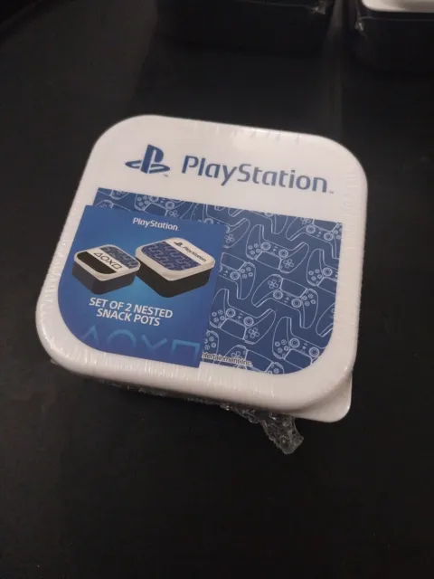 Juego de 2 ollas anidadas para bocadillos PlayStation contenedores de almacenamiento - Totalmente Nuevo Sellado