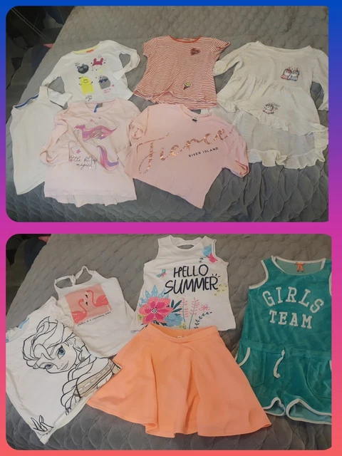 Bundle girls clothes 7 8 9 years summer river island next zara top fierce pink