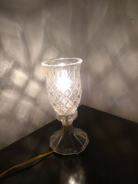Diamond Cut Crystal Glass Bedside Table Lamp