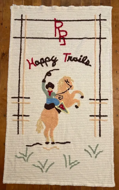 Roy Rogers Happy Trails Chenille Throw Blanket 33 X 56 Nice