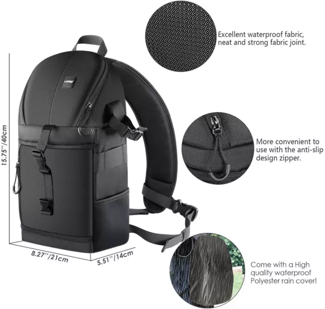 Neewer Camera Case Sling Backpack for Nikon Canon Sony and Other DSLR Cameras AU 3