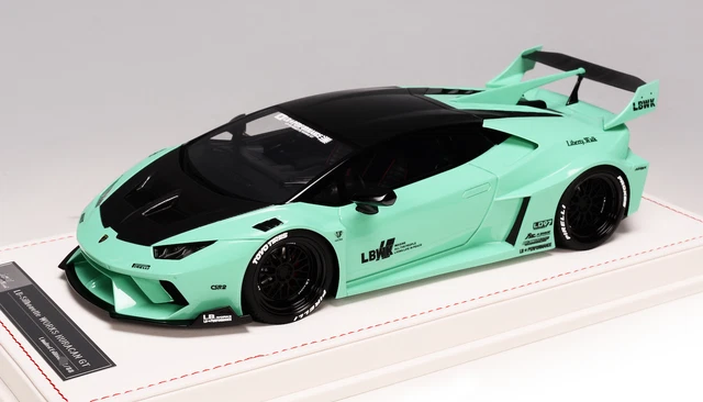 1/18 IVY MODELS Lamborghini Huracan GT Liberty walk T. Base cuir bleu ...