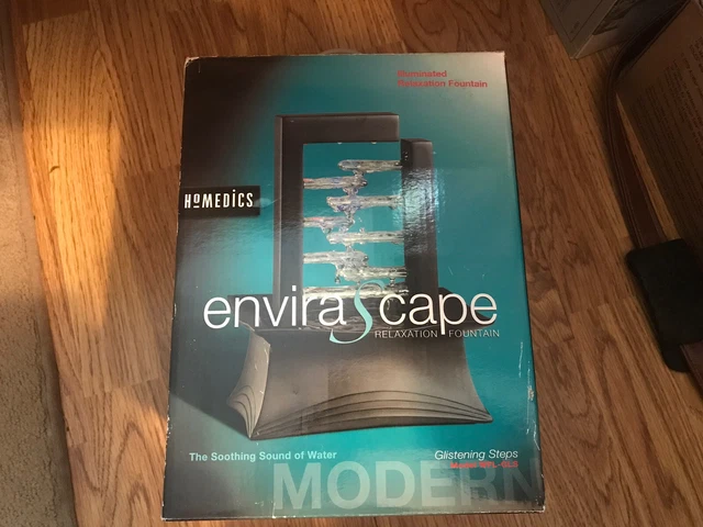 HoMedics EnviraScape Color Changing Glistening Steps Tabletop Fountain NEW BOXED
