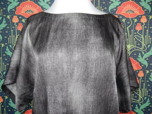 EILEEN FISHER GRAY Silk Cotton Short Sleeve Tunic Top Mini Dress M $33. ...