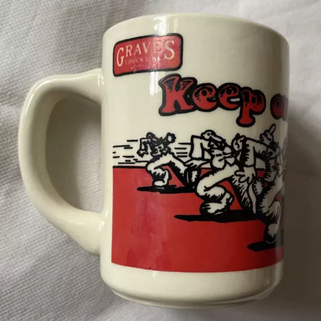 Keep on Truckin Made in USA Robert Crumb Design Graves Truck Line Coffee Mug