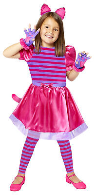 Childs Cheshire Cat Fancy Dress Costume Wonderland Kids Girls Book Week Alice