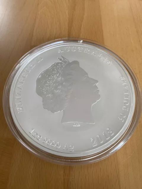 1 kg Silbermünze Australien Lunar II Hund - 2018 Silber 30 Dollar in Kapsel