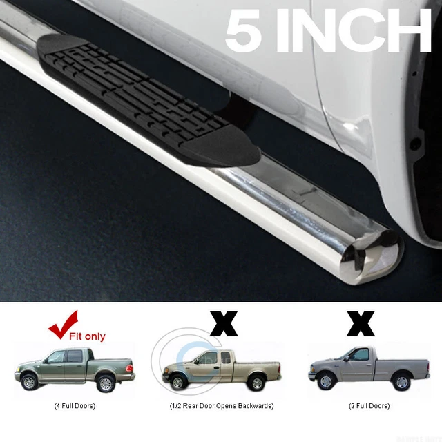 5" Oval Chrome Side Step Nerf Bars Running Boards 01-03 F150 Supercrew/Crew Cab