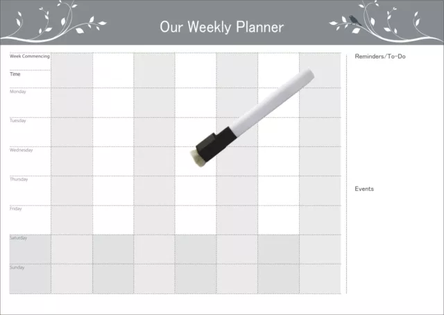 A3Magnetic Weekly  planner With Reminders & To-Do List, a free whiteboard marker