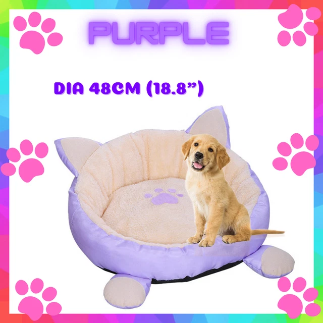 Pet Calming Anxiety Round Dog Cat Kitten Puppy Fluffy Bed Nest Warm Soft Plush