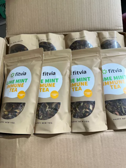 48x 100g Lime Mint Immune Imun Tea Tee Mischung fitvia Restposten MHD 01.2023