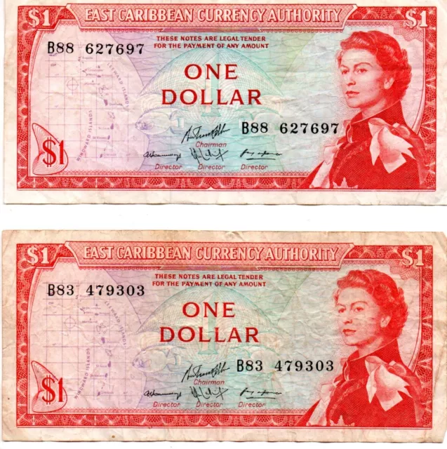 2 Billets Des Caraïbes Orientales :  2 X 1 Dollar