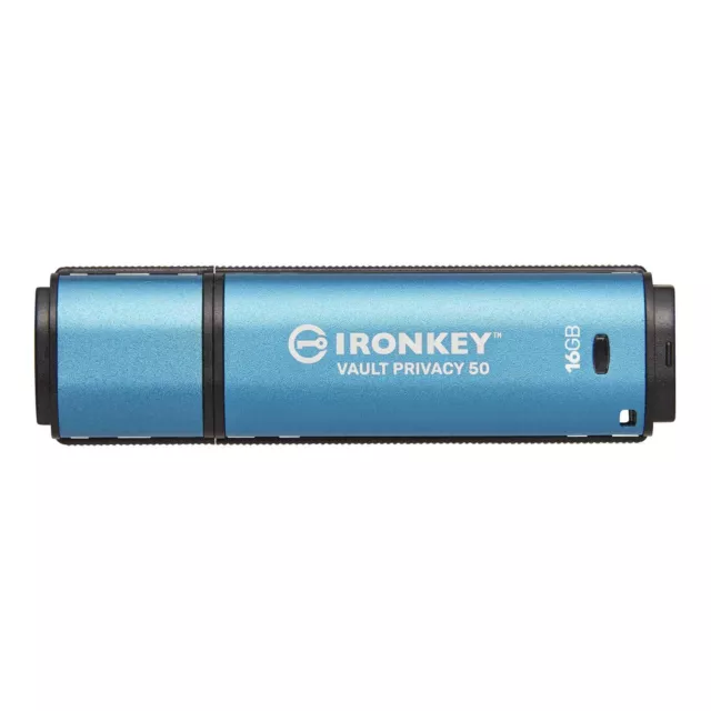 Kingston Technology IronKey 16GB Vault Privacy 50 AES-256 Encrypted FIPS 197 ...