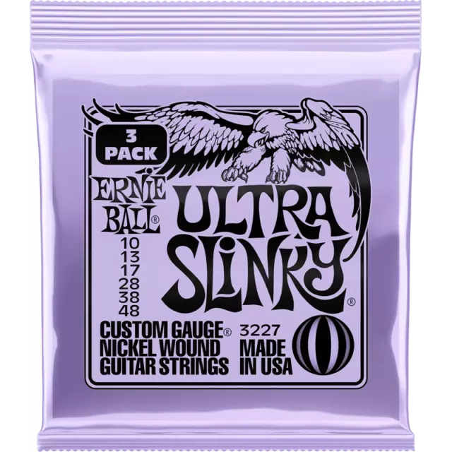 Ernie Ball 3227 - Cordes ultra slinky 10-48 - pack de 3